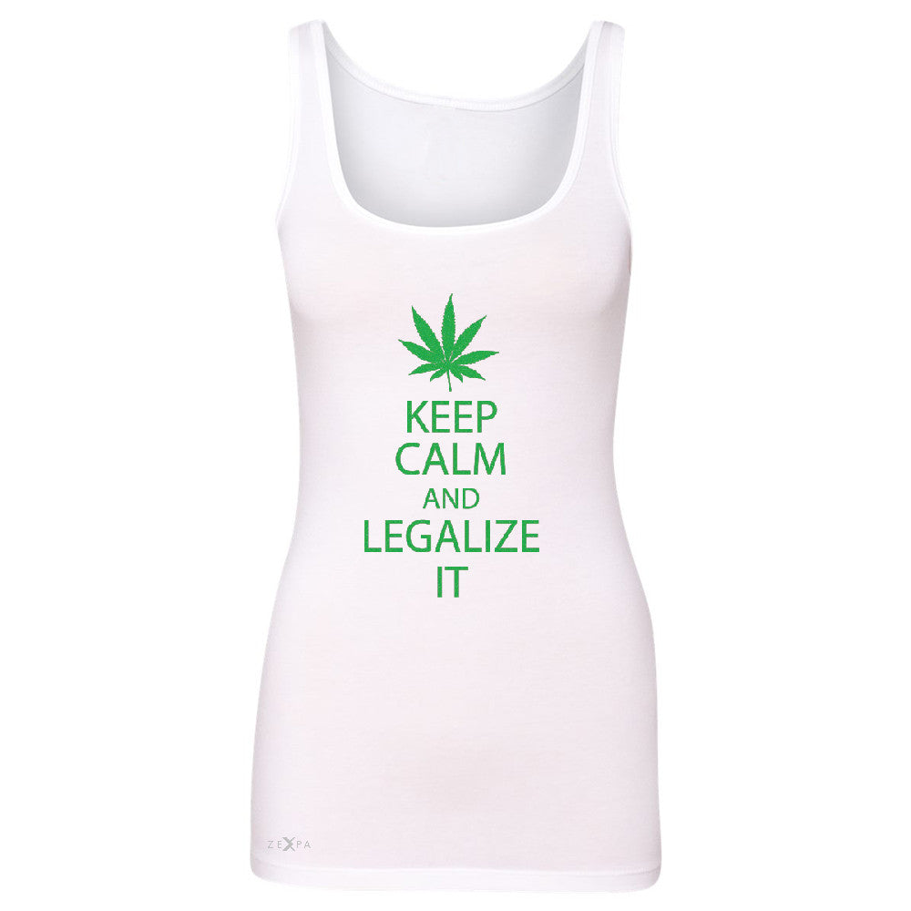 Keep Calm and Legalize It Women's Tank Top Dope Cannabis Glitter Sleeveless - Zexpa Apparel - 4