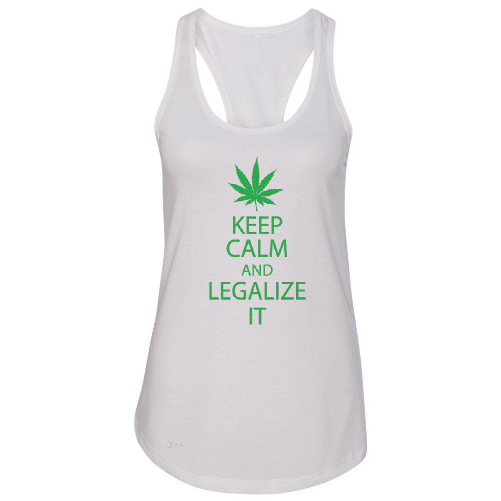 Keep Calm and Legalize It Women's Racerback Dope Cannabis Glitter Sleeveless - Zexpa Apparel - 4