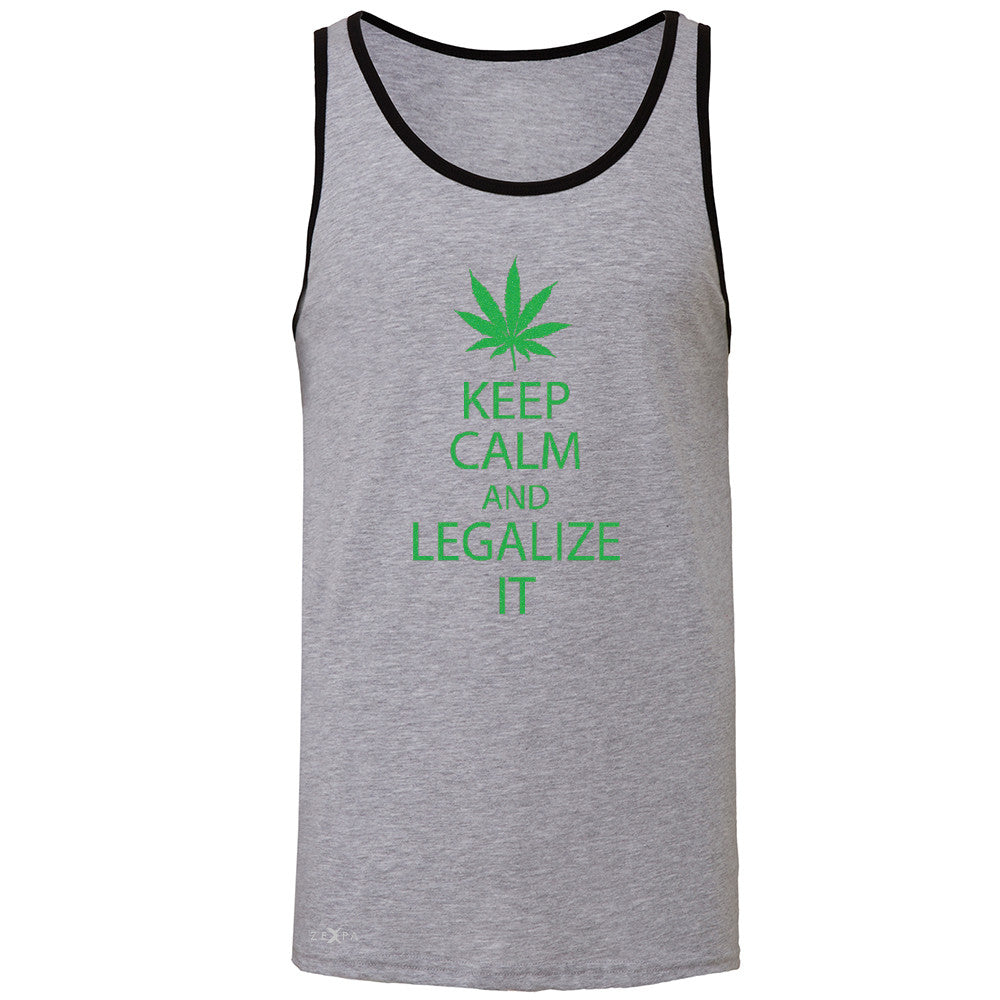 Keep Calm and Legalize It Men's Jersey Tank Dope Cannabis Glitter Sleeveless - Zexpa Apparel - 2
