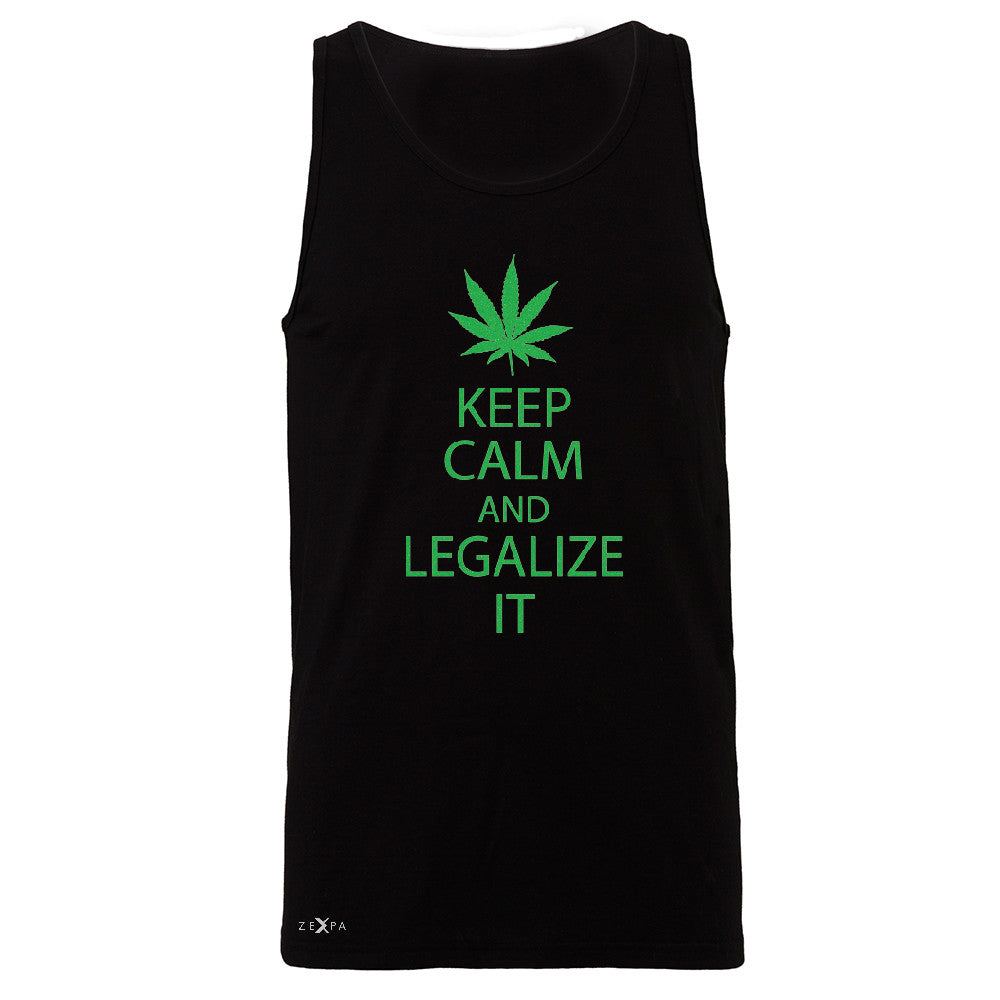 Keep Calm and Legalize It Men's Jersey Tank Dope Cannabis Glitter Sleeveless - Zexpa Apparel - 1