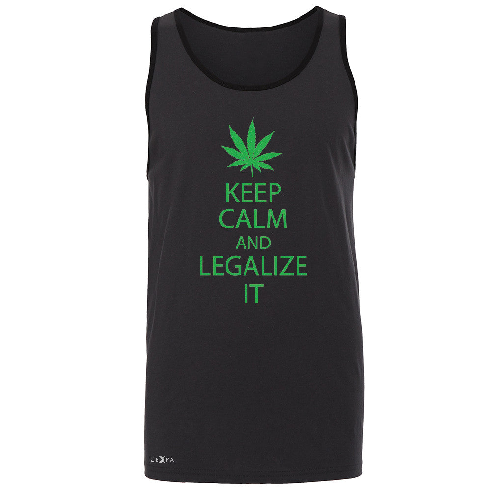 Keep Calm and Legalize It Men's Jersey Tank Dope Cannabis Glitter Sleeveless - Zexpa Apparel - 3