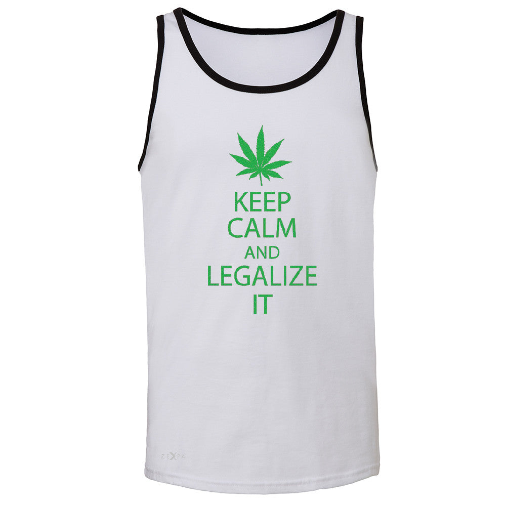 Keep Calm and Legalize It Men's Jersey Tank Dope Cannabis Glitter Sleeveless - Zexpa Apparel - 5