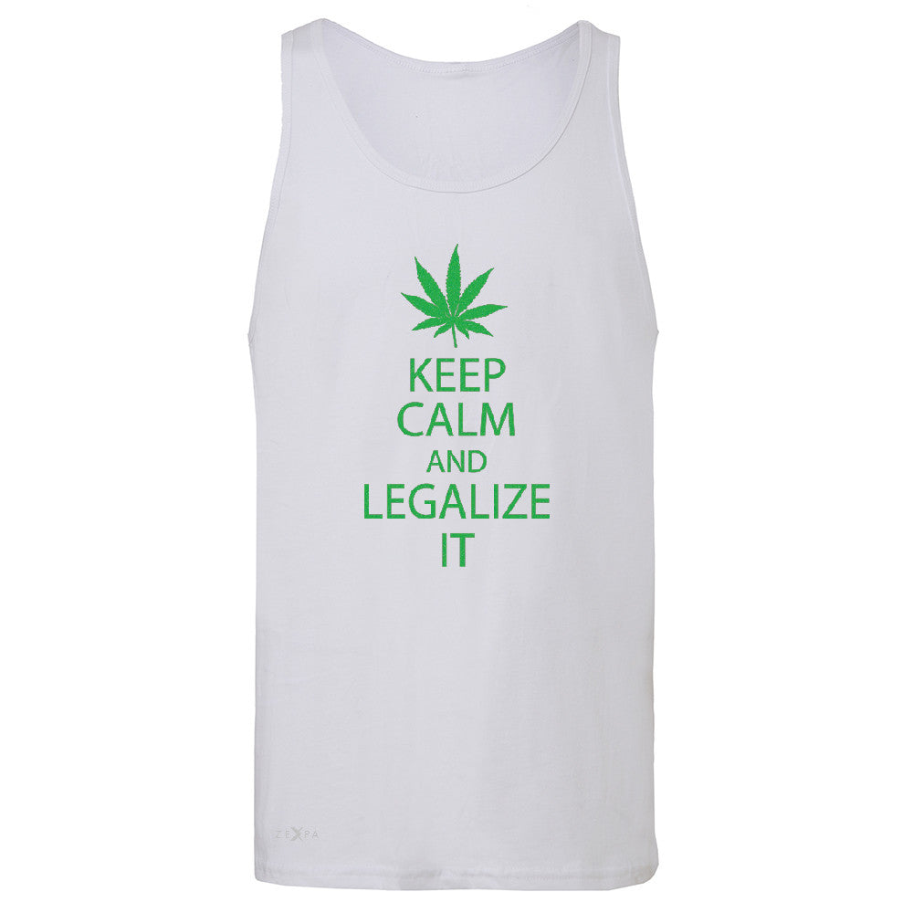 Keep Calm and Legalize It Men's Jersey Tank Dope Cannabis Glitter Sleeveless - Zexpa Apparel - 6