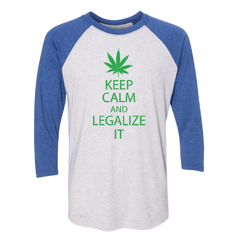 Keep Calm and Legalize It 3/4 Sleevee Raglan Tee Dope Cannabis Glitter Tee - Zexpa Apparel - 3
