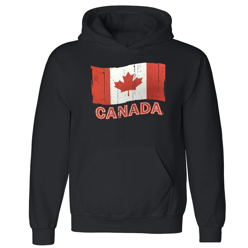 Zexpa Apparelâ„¢ Distressed Canada Flag Unisex Hoodie Patriotic Canadian Gift Hooded Sweatshirt