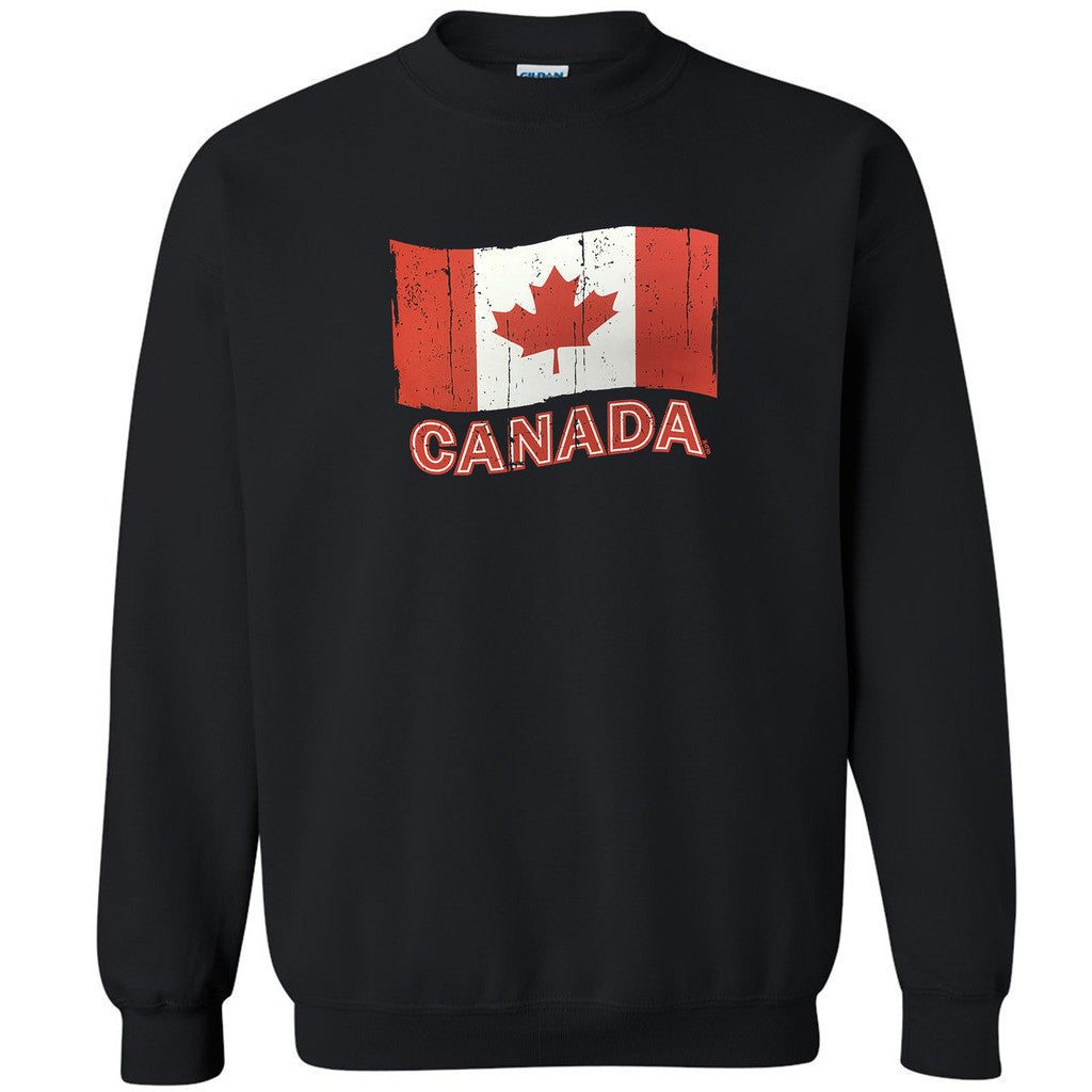Distressed Canada Flag Unisex Crewneck Patriotic Canadian Gift Sweatshirt - Zexpa Apparel