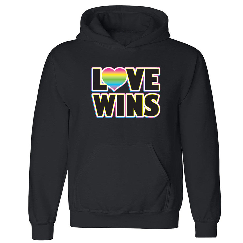 Zexpa Apparelâ„¢ Love Wins Rainbow Unisex Hoodie Gay Pride LGBT June 25 Proud Hooded Sweatshirt