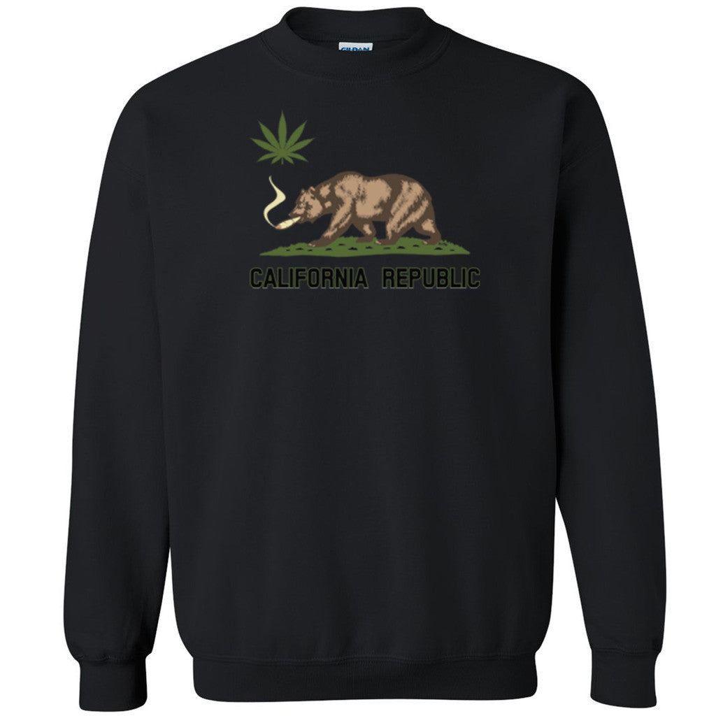 California Bear Weed Joint Unisex Crewneck Dope Weed Smoker Cool Sweatshirt - Zexpa Apparel