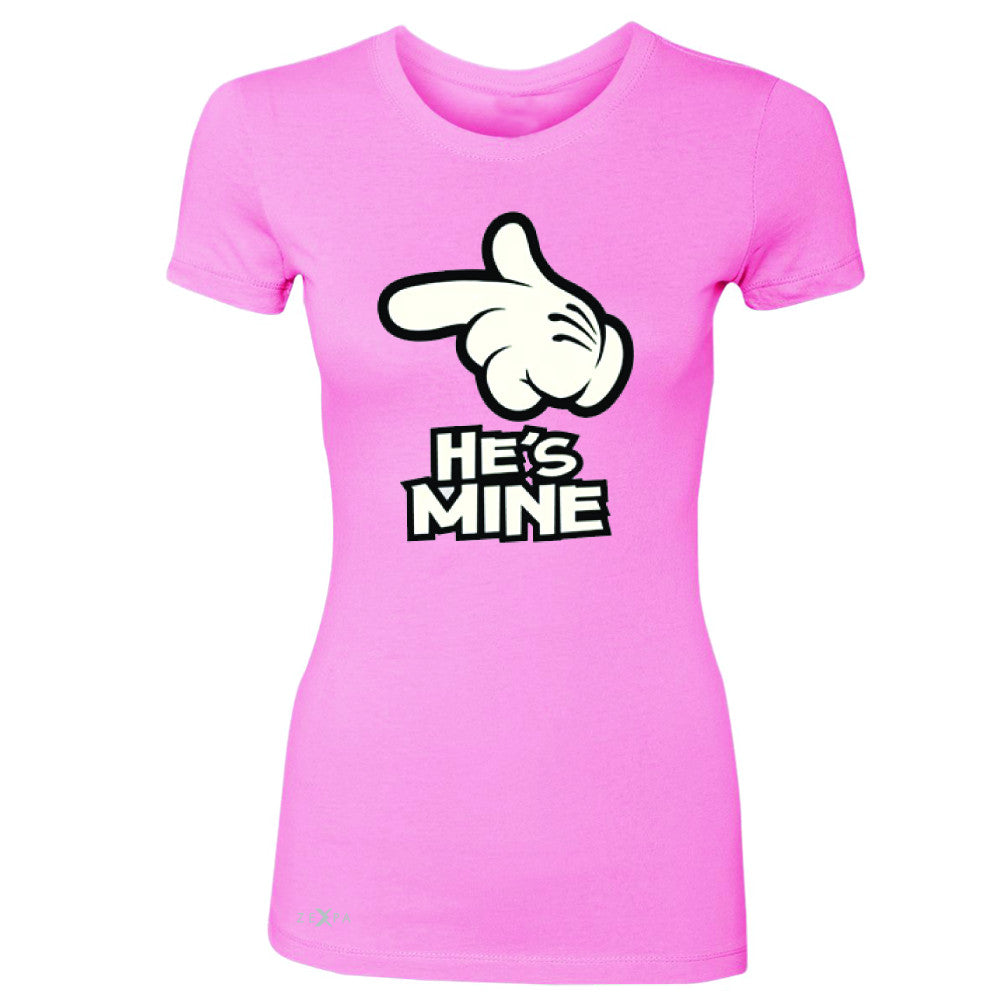 He is Mine Cartoon Hands Valentine's Day Women's T-shirt Couple Tee - Zexpa Apparel - 3