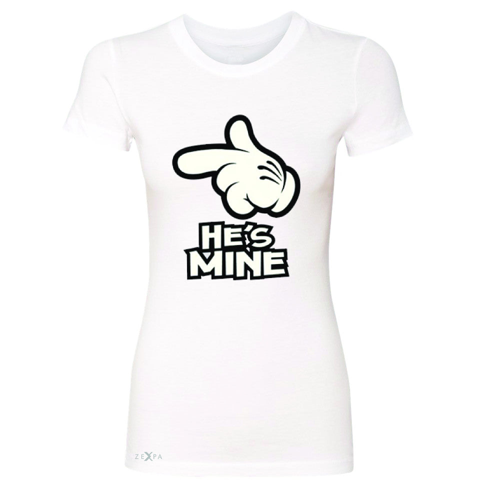 He is Mine Cartoon Hands Valentine's Day Women's T-shirt Couple Tee - Zexpa Apparel - 5