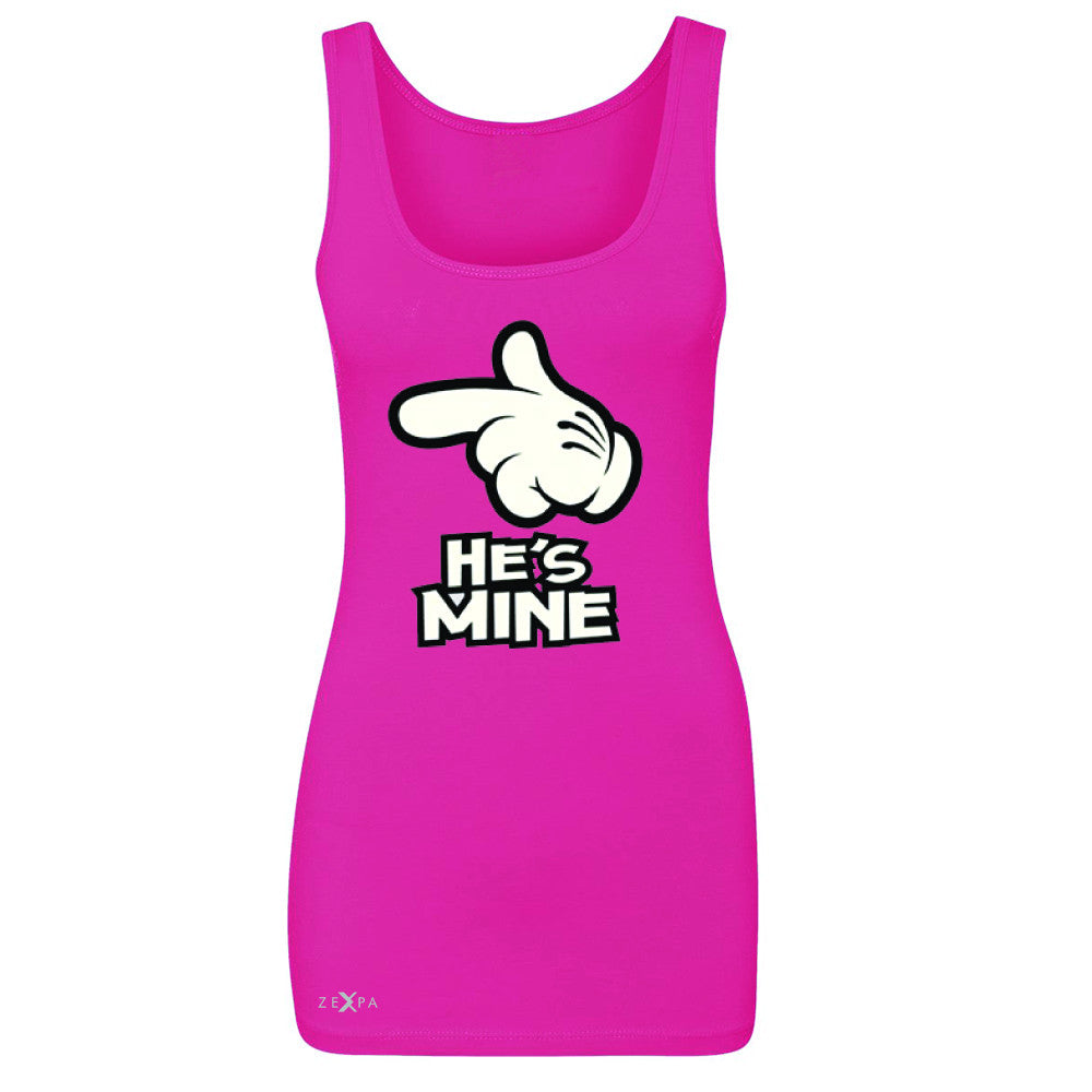 He is Mine Cartoon Hands Valentine's Day Women's Tank Top Couple Sleeveless - Zexpa Apparel - 2