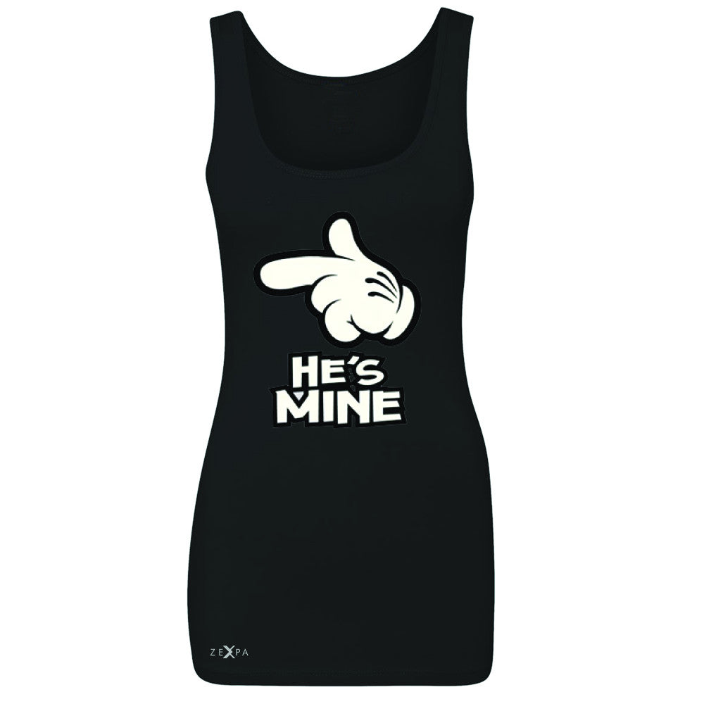 He is Mine Cartoon Hands Valentine's Day Women's Tank Top Couple Sleeveless - Zexpa Apparel - 1