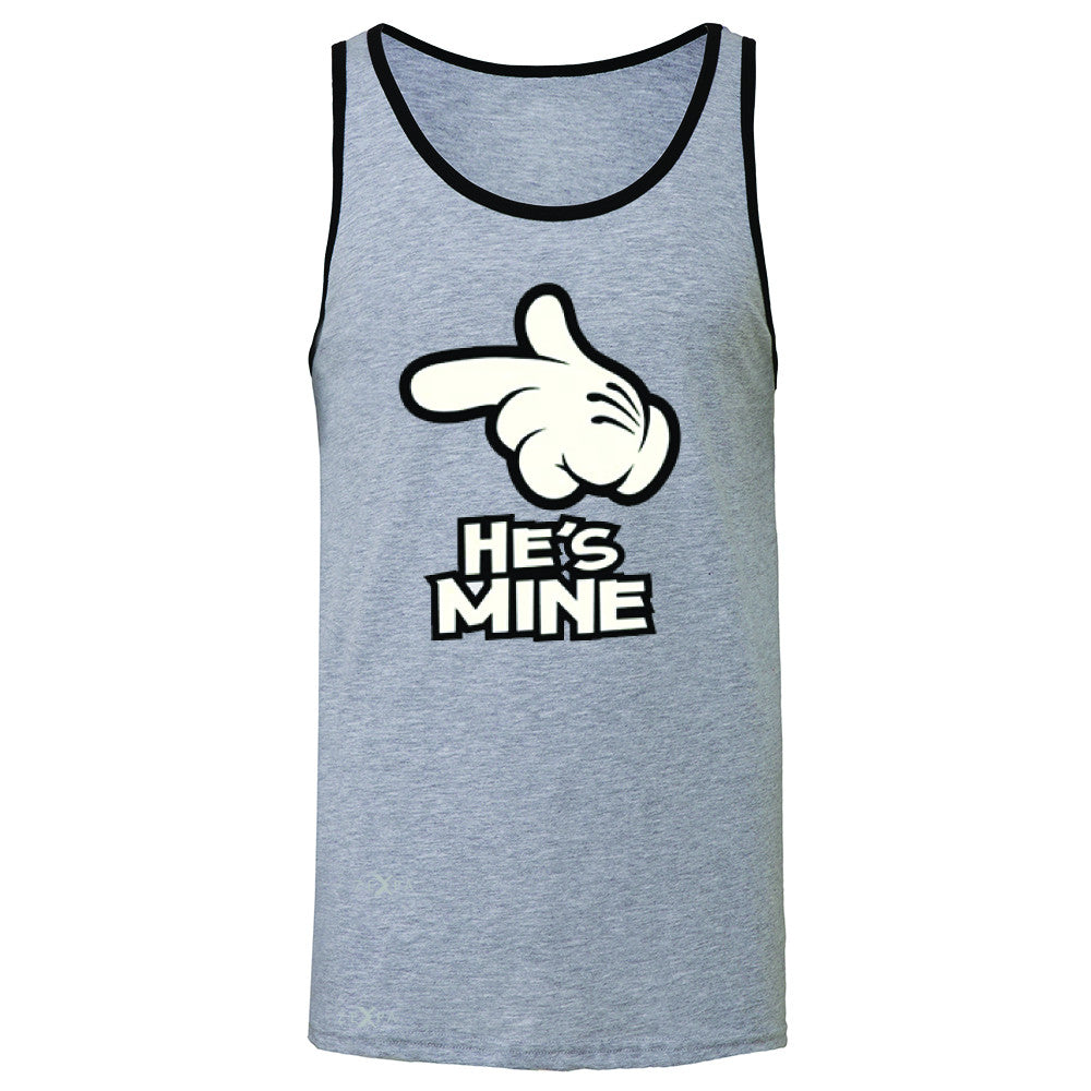 He is Mine Cartoon Hands Valentine's Day Men's Jersey Tank Couple Sleeveless - Zexpa Apparel - 2