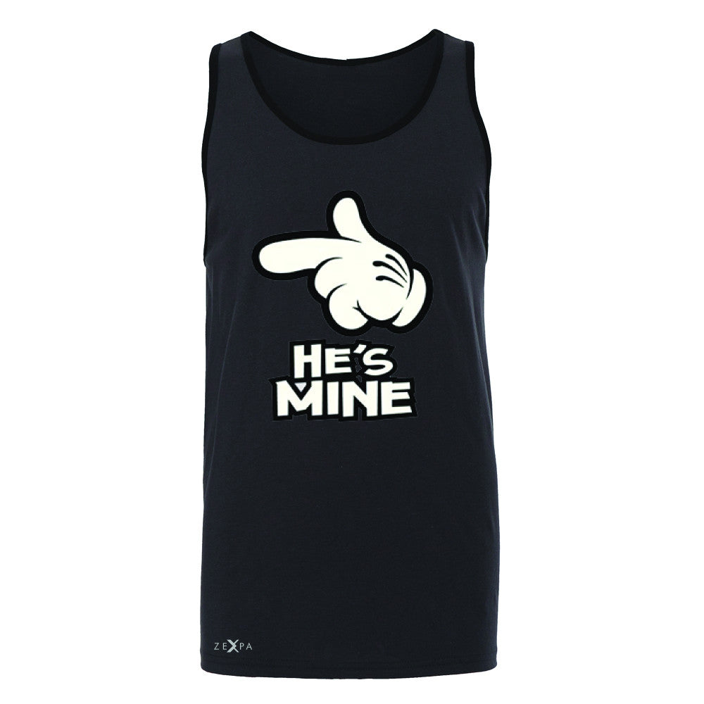 He is Mine Cartoon Hands Valentine's Day Men's Jersey Tank Couple Sleeveless - Zexpa Apparel - 3