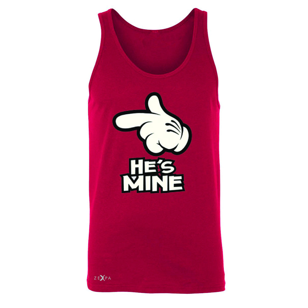 He is Mine Cartoon Hands Valentine's Day Men's Jersey Tank Couple Sleeveless - Zexpa Apparel - 4