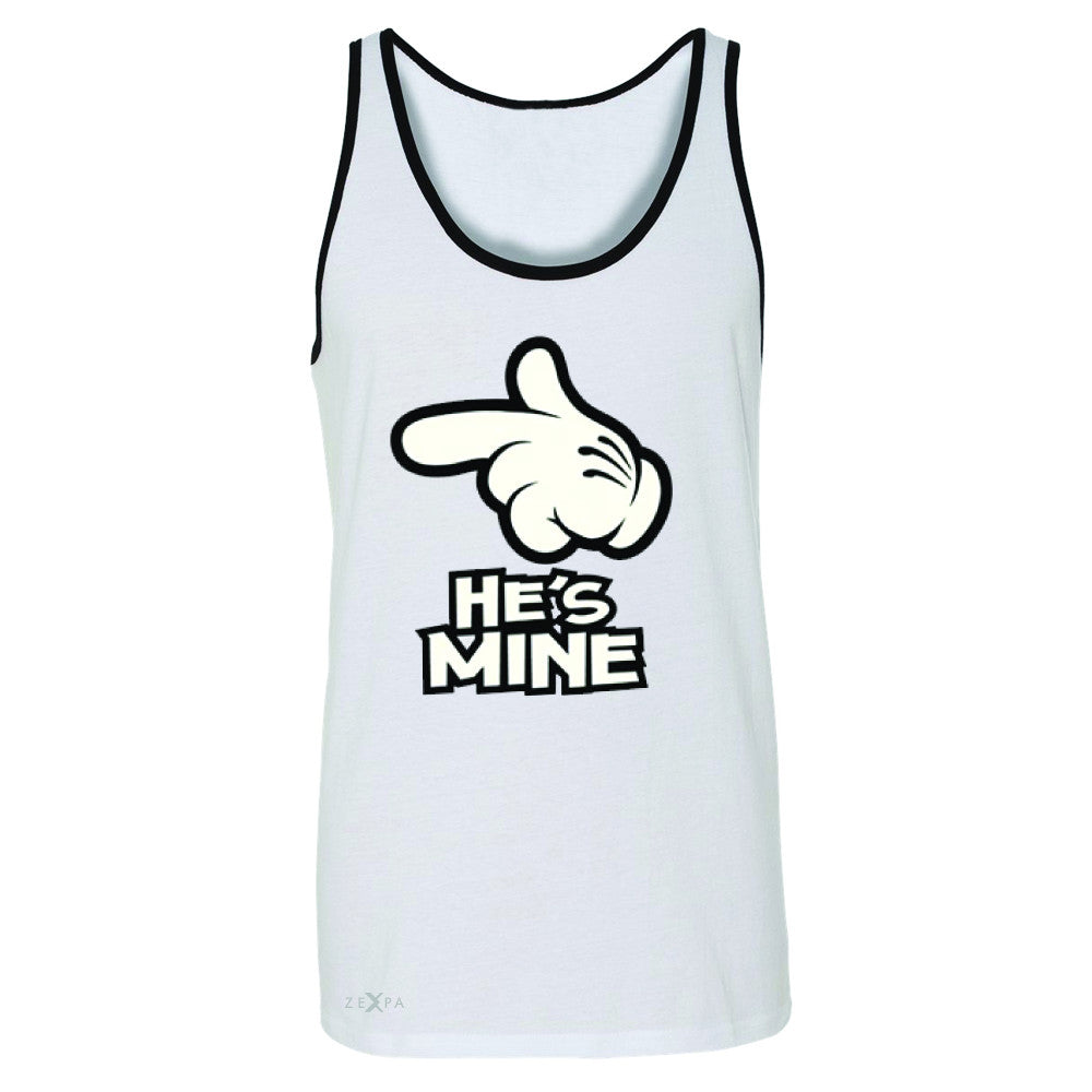 He is Mine Cartoon Hands Valentine's Day Men's Jersey Tank Couple Sleeveless - Zexpa Apparel - 6