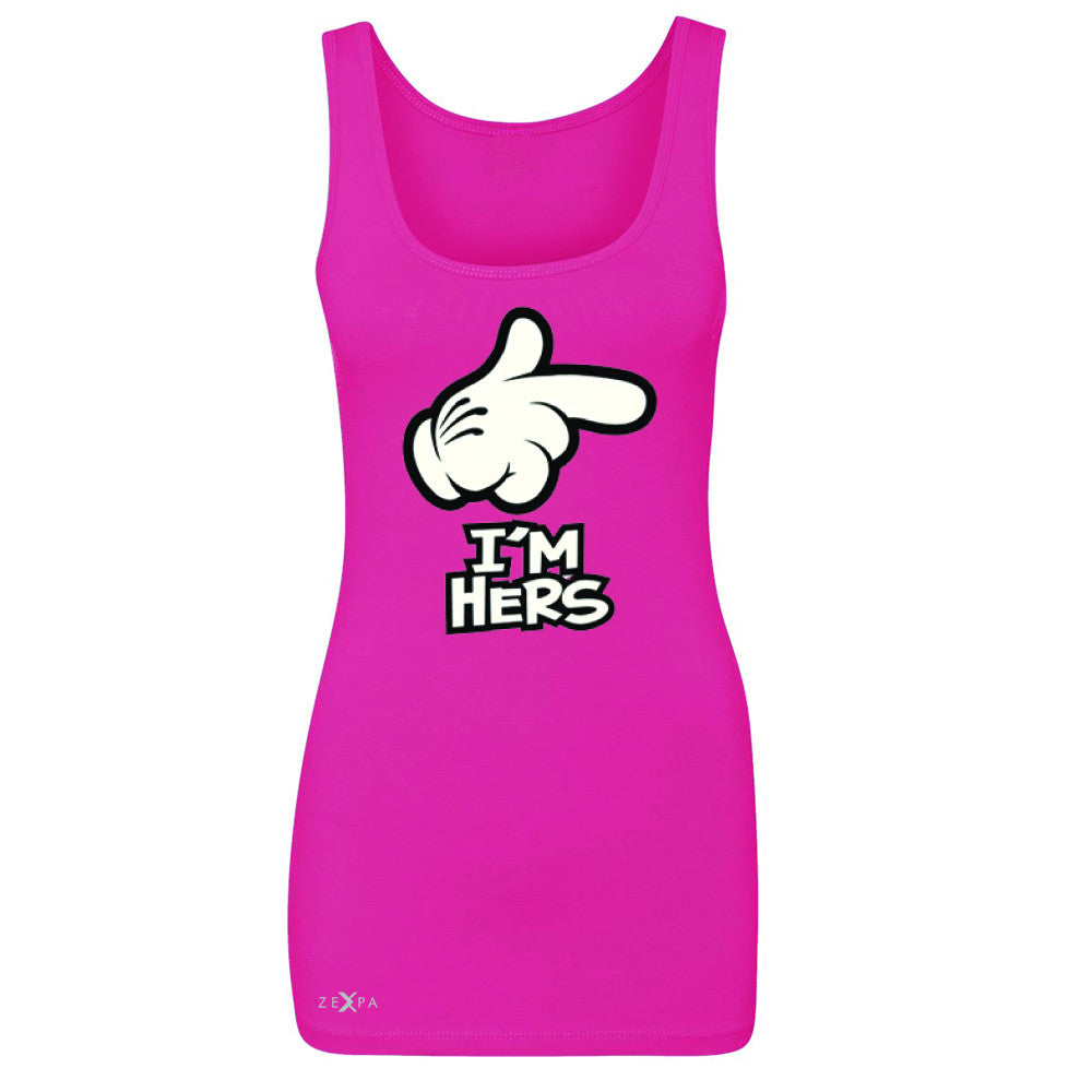 I'm Hers Cartoon Hands Valentine's Day Women's Tank Top Couple Sleeveless - Zexpa Apparel - 2