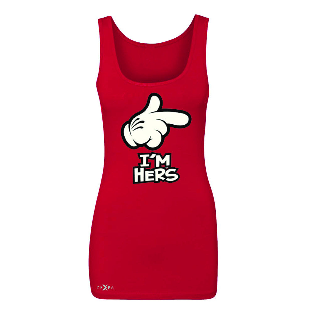 I'm Hers Cartoon Hands Valentine's Day Women's Tank Top Couple Sleeveless - Zexpa Apparel - 3