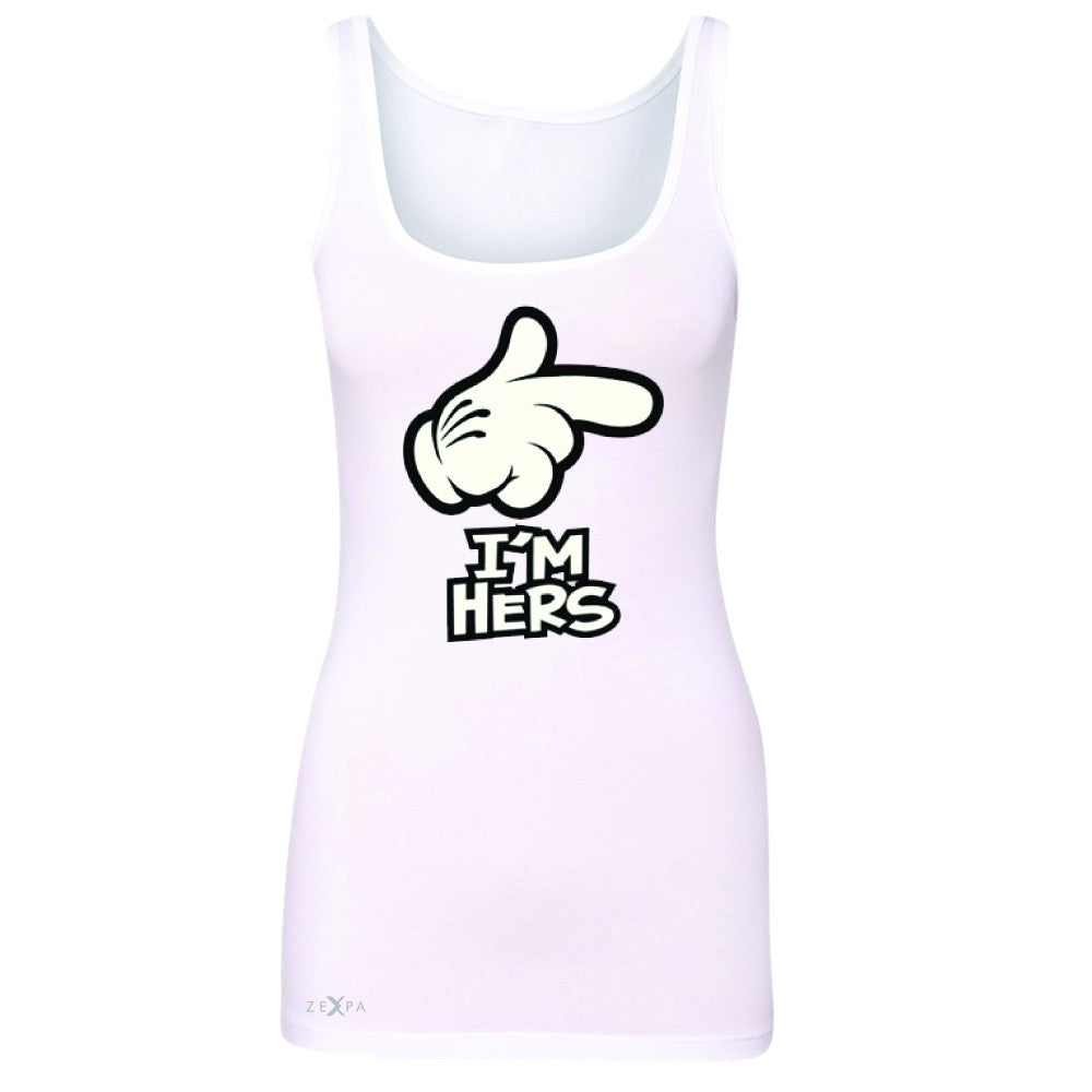 I'm Hers Cartoon Hands Valentine's Day Women's Tank Top Couple Sleeveless - Zexpa Apparel - 4