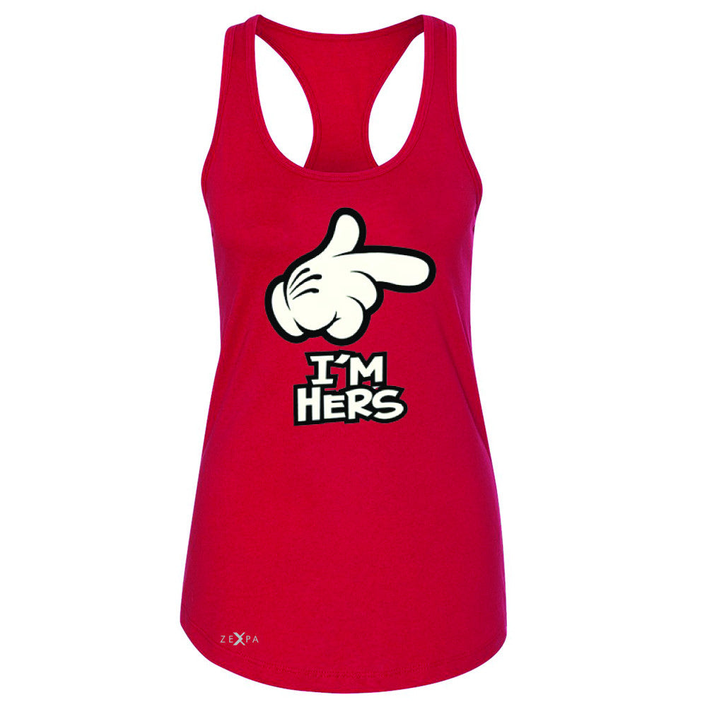 I'm Hers Cartoon Hands Valentine's Day Women's Racerback Couple Sleeveless - Zexpa Apparel - 3