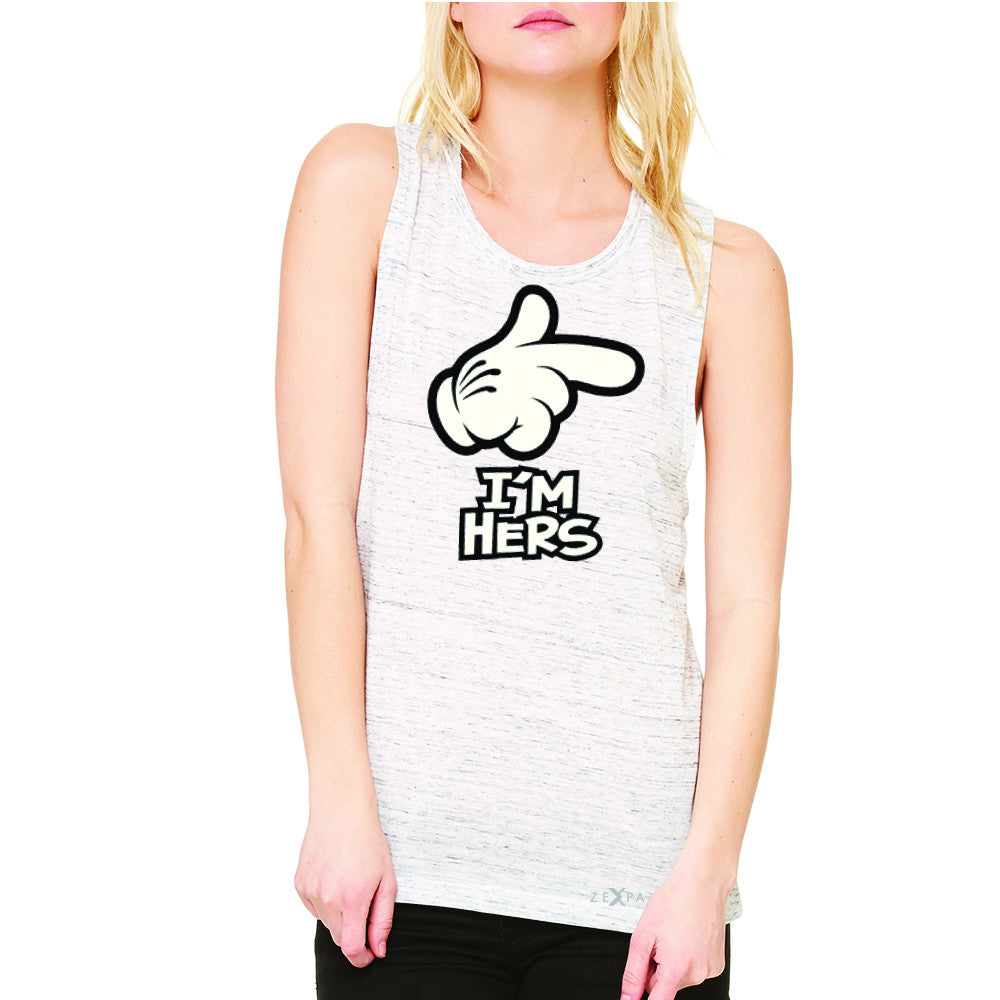 I'm Hers Cartoon Hands Valentine's Day Women's Muscle Tee Couple Sleeveless - Zexpa Apparel - 5