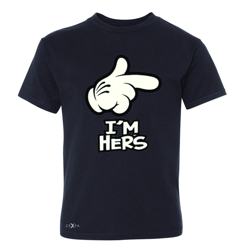 I'm Hers Cartoon Hands Valentine's Day Youth T-shirt Couple Tee - Zexpa Apparel - 1