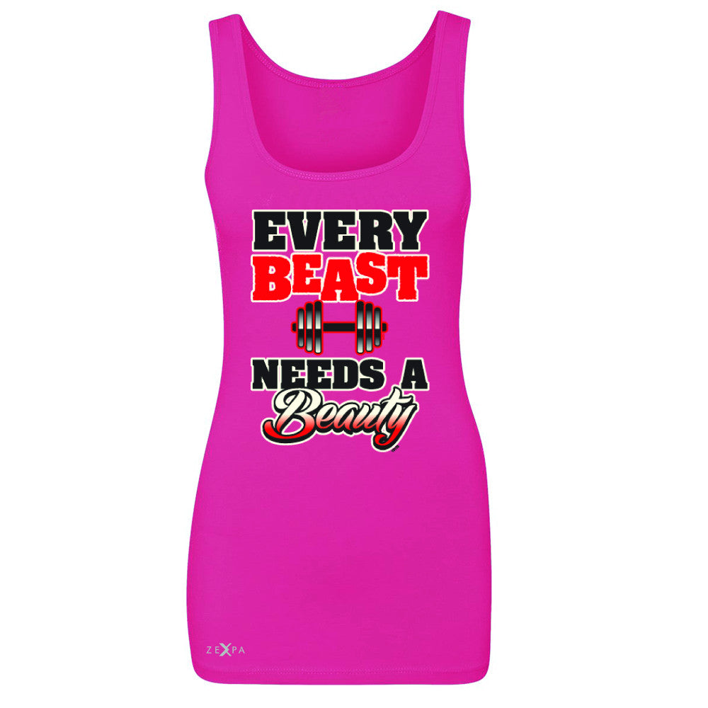 Every Beast Needs A Beauty Valentines Day Women's Tank Top Couple Sleeveless - Zexpa Apparel