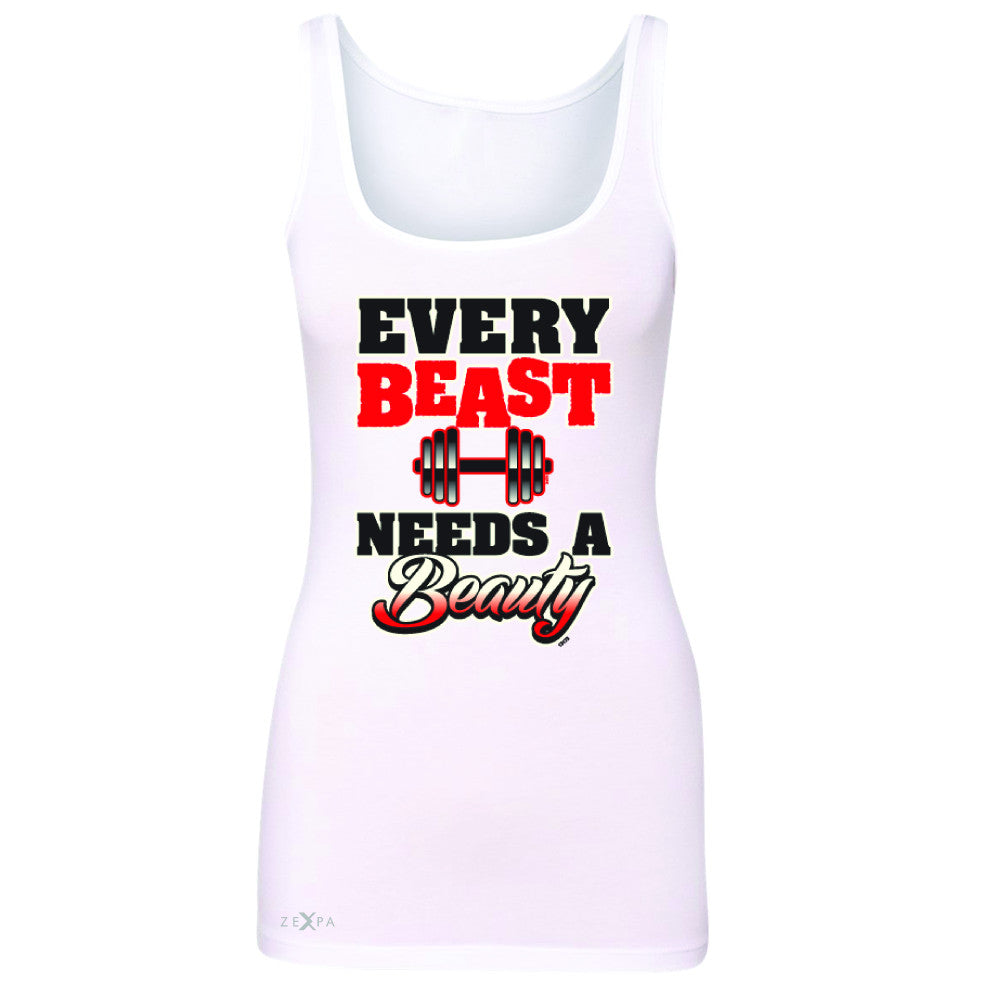 Every Beast Needs A Beauty Valentines Day Women's Tank Top Couple Sleeveless - Zexpa Apparel - 4