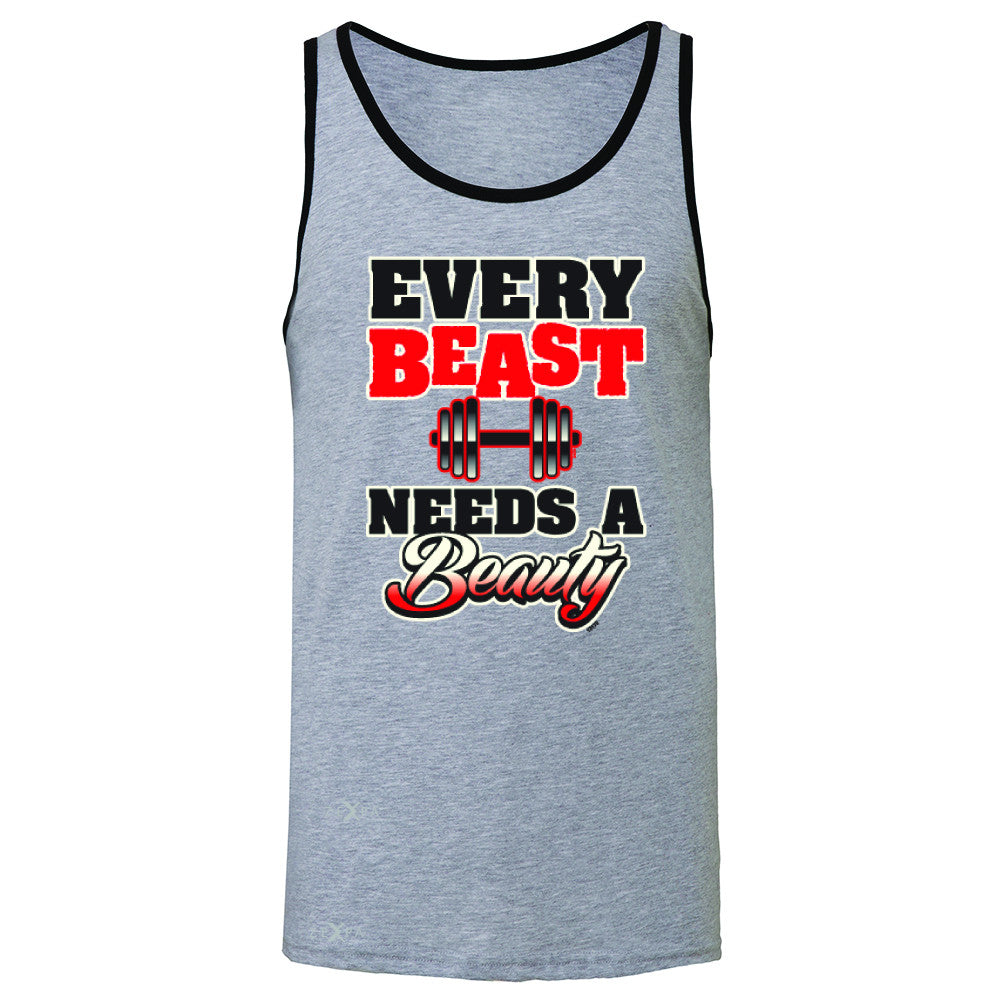 Every Beast Needs A Beauty Valentines Day Men's Jersey Tank Couple Sleeveless - Zexpa Apparel - 2
