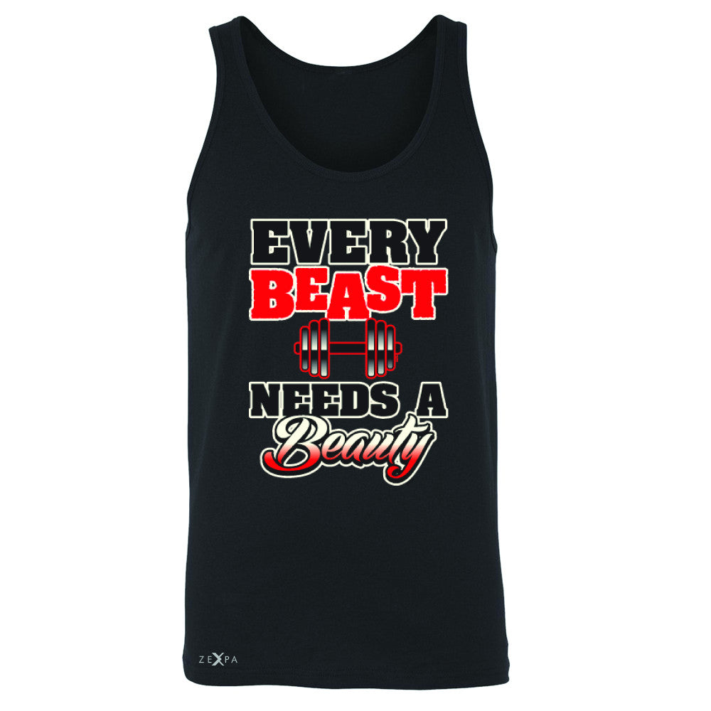 Every Beast Needs A Beauty Valentines Day Men's Jersey Tank Couple Sleeveless - Zexpa Apparel