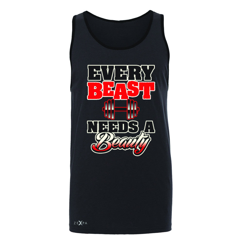 Every Beast Needs A Beauty Valentines Day Men's Jersey Tank Couple Sleeveless - Zexpa Apparel - 3