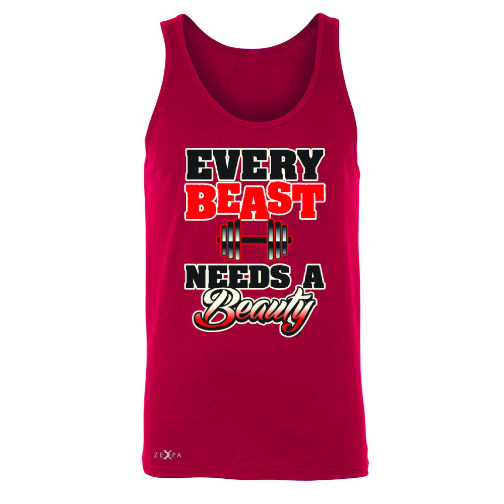 Every Beast Needs A Beauty Valentines Day Men's Jersey Tank Couple Sleeveless - Zexpa Apparel - 4