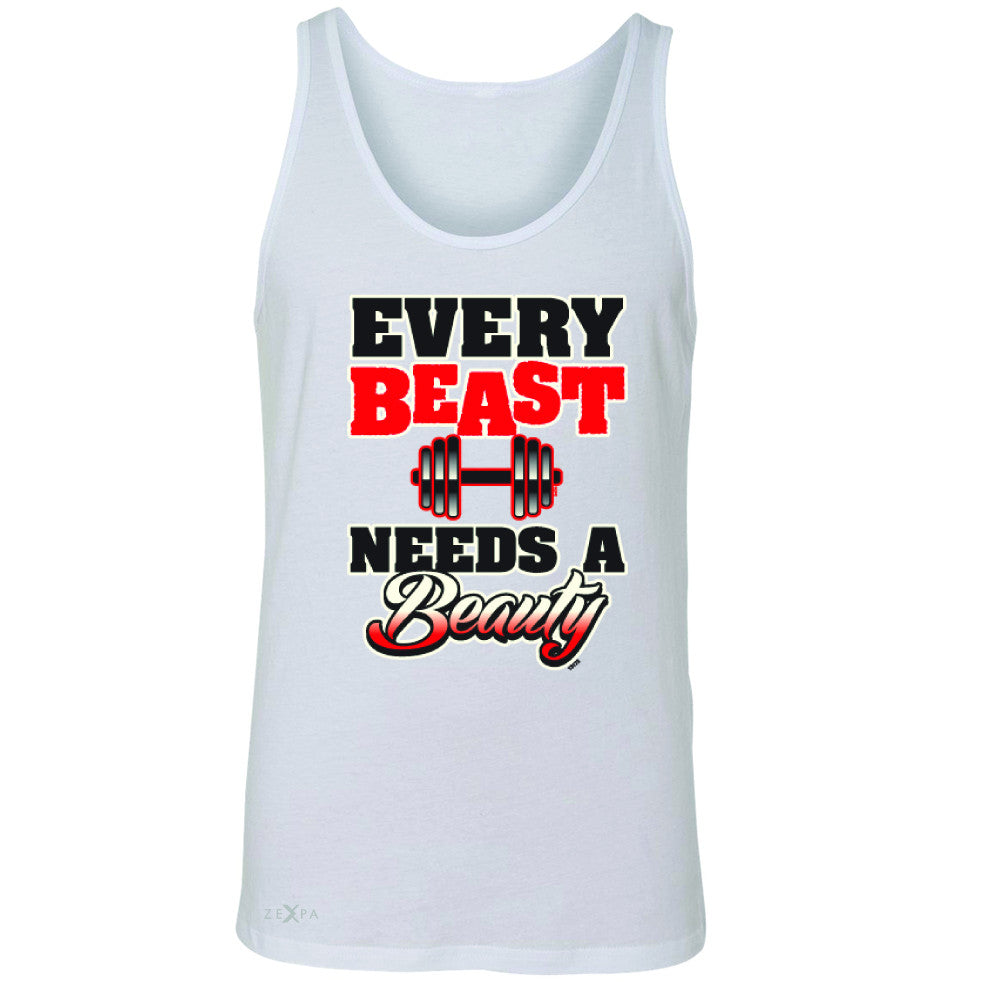 Every Beast Needs A Beauty Valentines Day Men's Jersey Tank Couple Sleeveless - Zexpa Apparel - 5