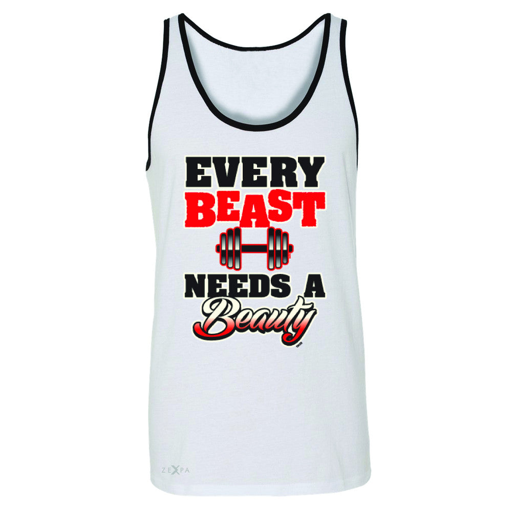 Every Beast Needs A Beauty Valentines Day Men's Jersey Tank Couple Sleeveless - Zexpa Apparel - 6
