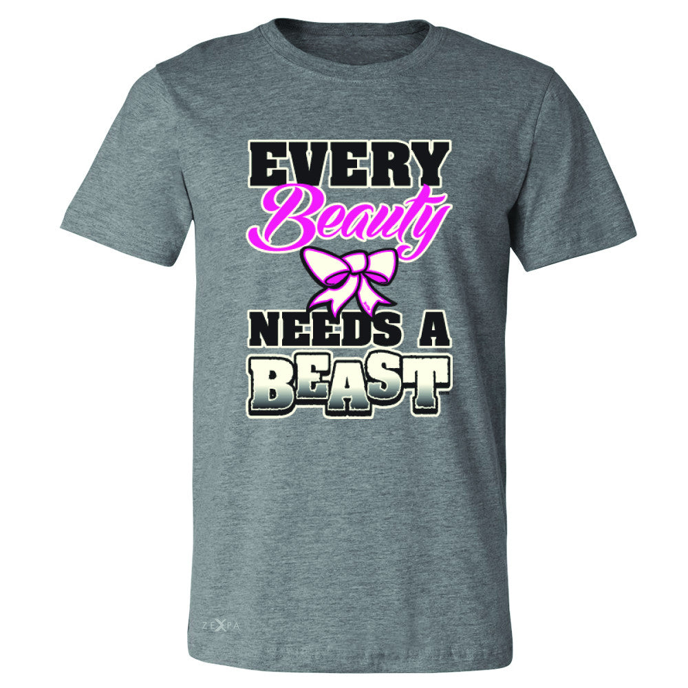 Every Beauty Needs A Beast Valentines Day Men's T-shirt Couple Tee - Zexpa Apparel - 3
