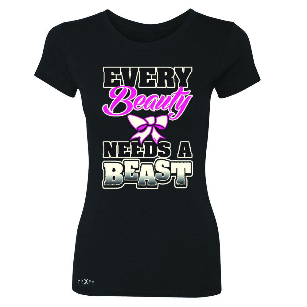 Every Beauty Needs A Beast Valentines Day Women's T-shirt Couple Tee - Zexpa Apparel - 1