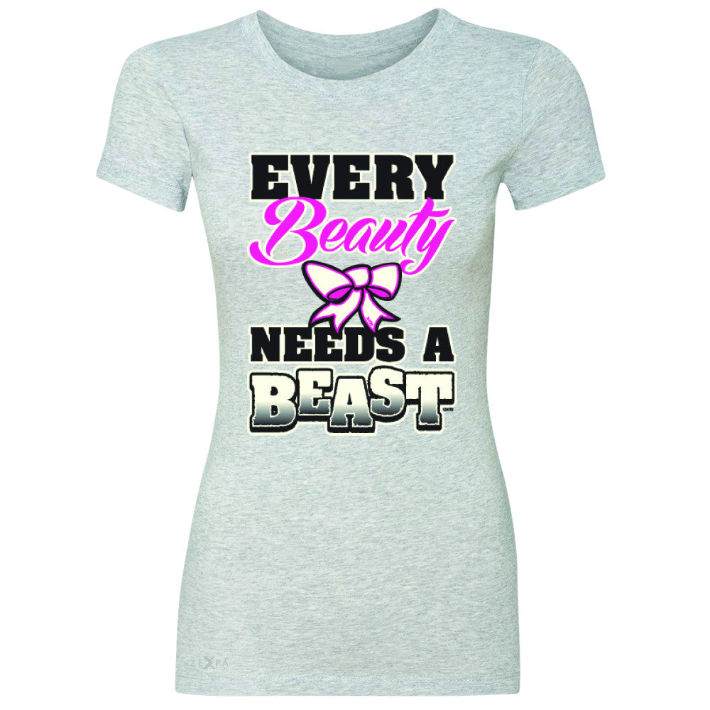 Every Beauty Needs A Beast Valentines Day Women's T-shirt Couple Tee - Zexpa Apparel - 2