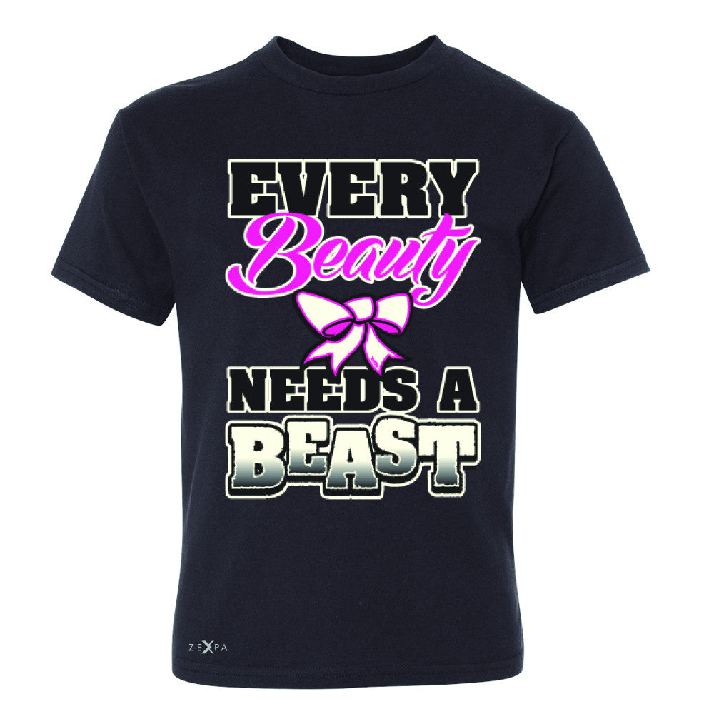 Every Beauty Needs A Beast Valentines Day Youth T-shirt Couple Tee - Zexpa Apparel - 1
