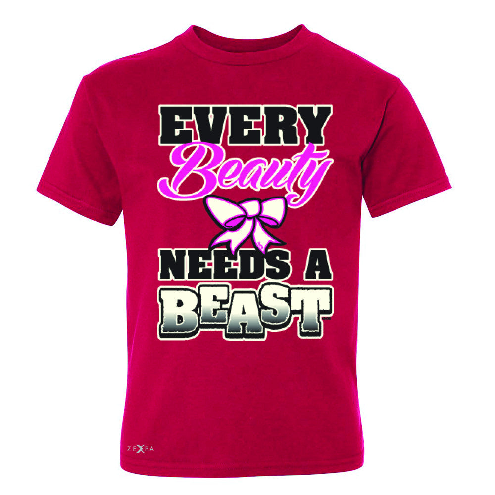 Every Beauty Needs A Beast Valentines Day Youth T-shirt Couple Tee - Zexpa Apparel - 4