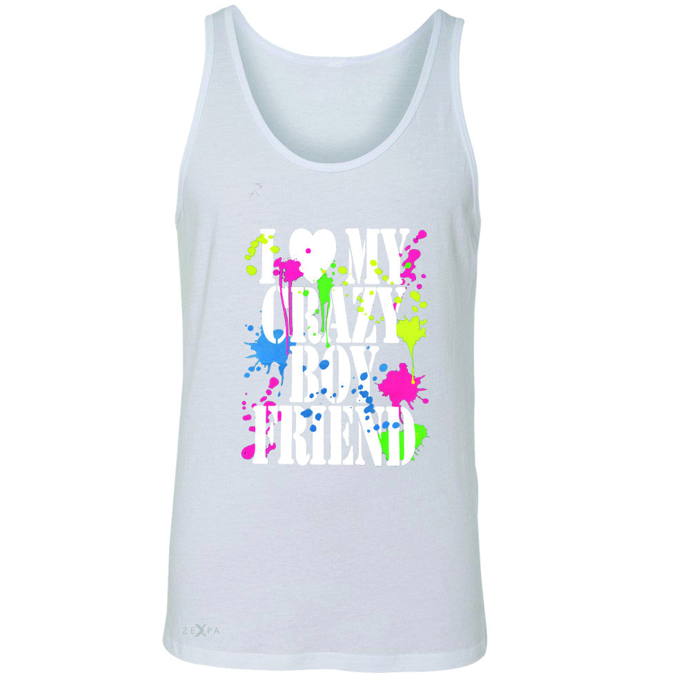 I Love My Crazy Boyfriend Valentines Day Men's Jersey Tank Couple Sleeveless - Zexpa Apparel - 5