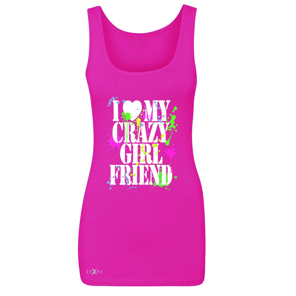 I Love My Crazy Girlfriend Valentines Day Women's Tank Top Couple Sleeveless - Zexpa Apparel - 2