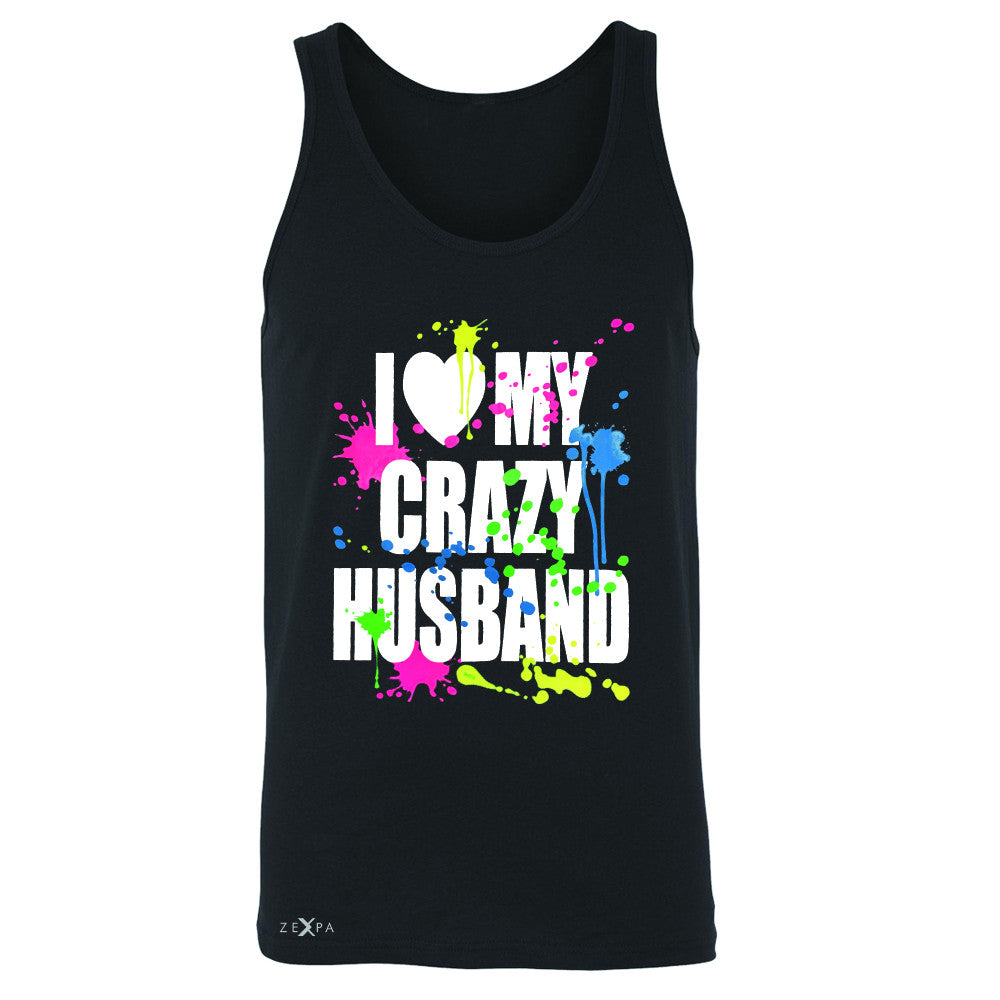 I Love My Crazy Husband Valentines Day Men's Jersey Tank Couple Sleeveless - Zexpa Apparel - 1