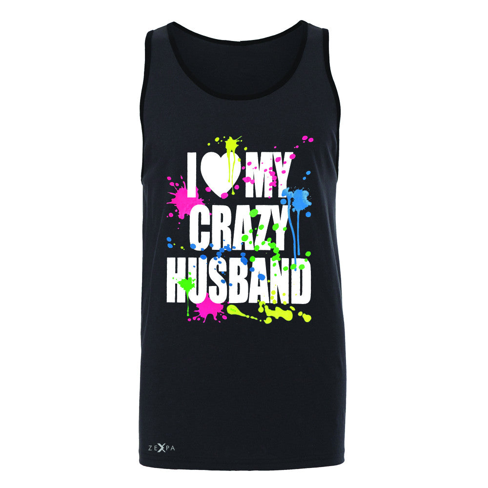 I Love My Crazy Husband Valentines Day Men's Jersey Tank Couple Sleeveless - Zexpa Apparel - 3