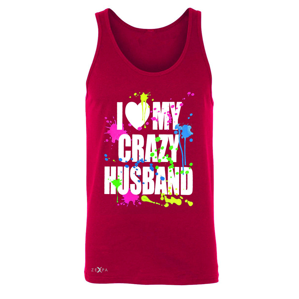 I Love My Crazy Husband Valentines Day Men's Jersey Tank Couple Sleeveless - Zexpa Apparel - 4