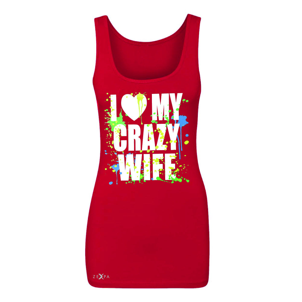 I Love My Crazy Wife Valentines Day 14th Women's Tank Top Couple Sleeveless - Zexpa Apparel - 3