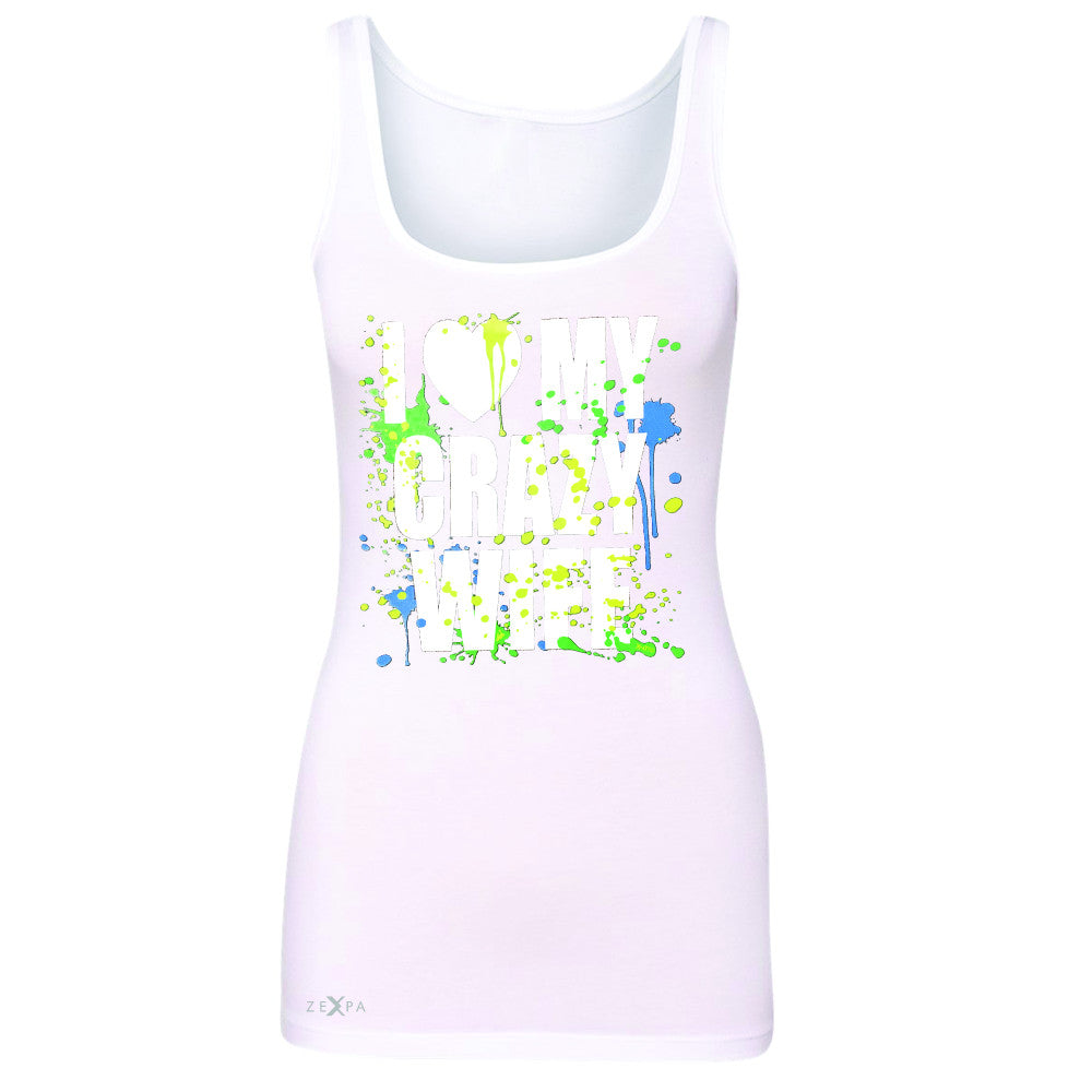 I Love My Crazy Wife Valentines Day 14th Women's Tank Top Couple Sleeveless - Zexpa Apparel - 4