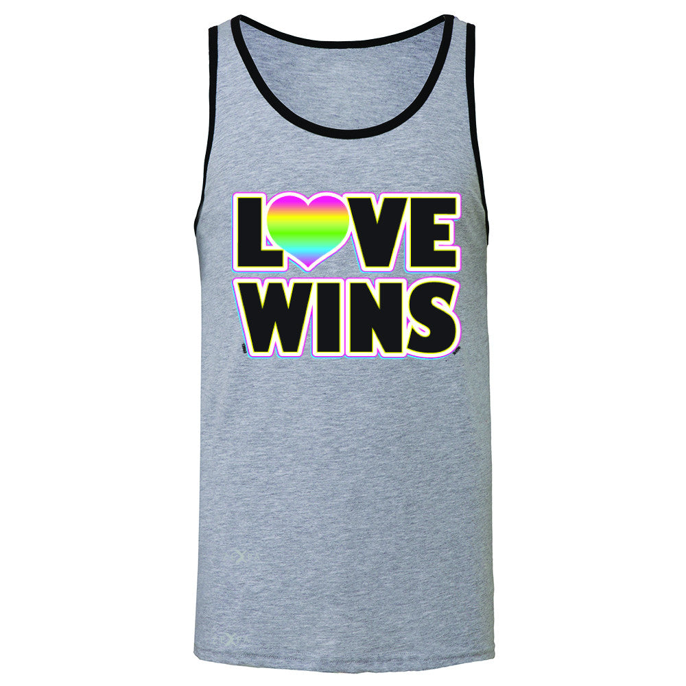 Love Wins - Love is Love Gay is Good Men's Jersey Tank Gay Pride Sleeveless - Zexpa Apparel - 2