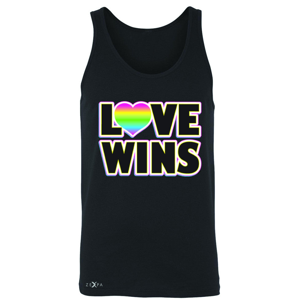 Love Wins - Love is Love Gay is Good Men's Jersey Tank Gay Pride Sleeveless - Zexpa Apparel - 1