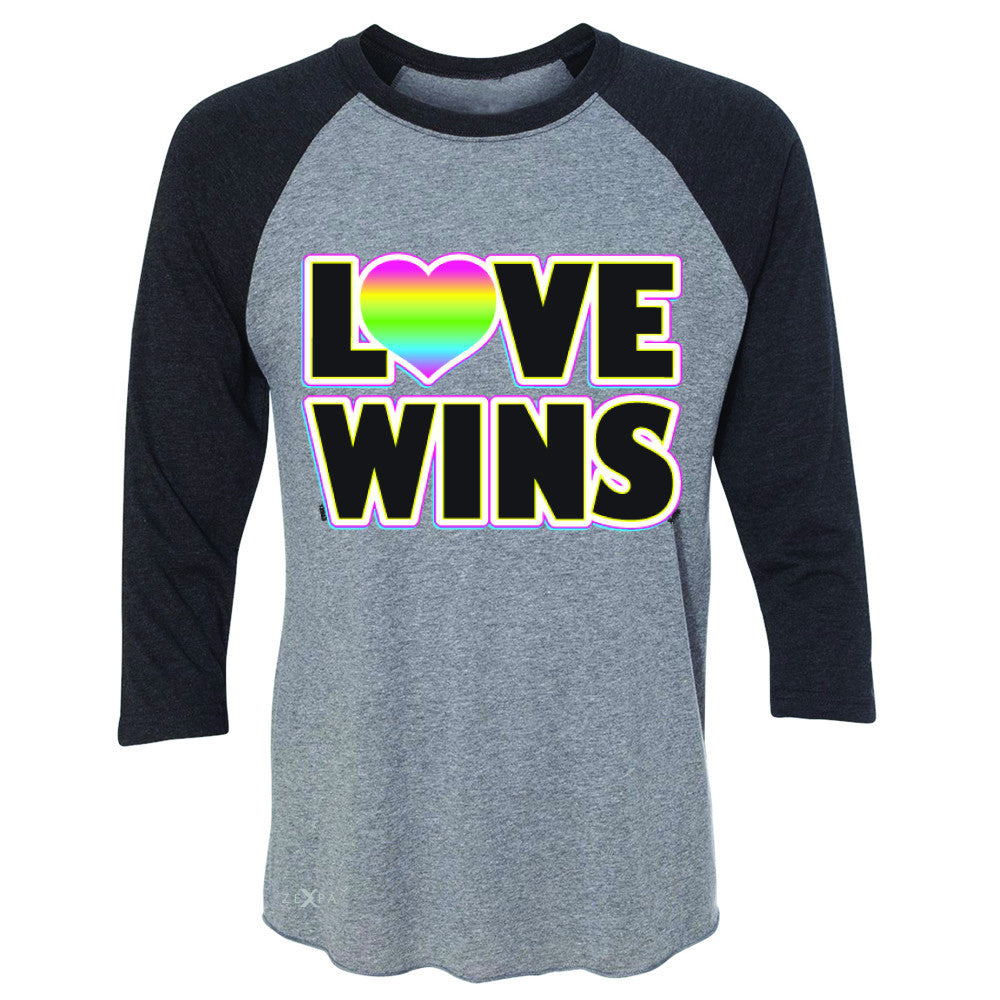 Love Wins - Love is Love Gay is Good 3/4 Sleevee Raglan Tee Gay Pride Tee - Zexpa Apparel - 1