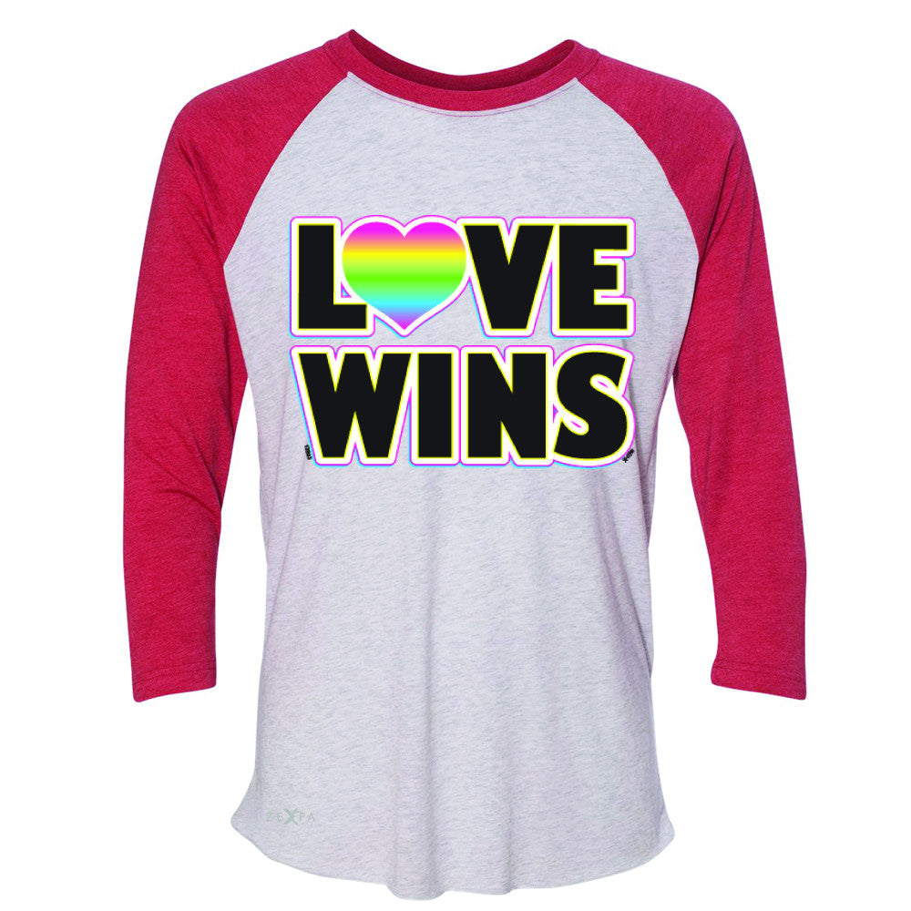 Love Wins - Love is Love Gay is Good 3/4 Sleevee Raglan Tee Gay Pride Tee - Zexpa Apparel - 2